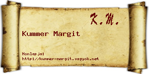 Kummer Margit névjegykártya